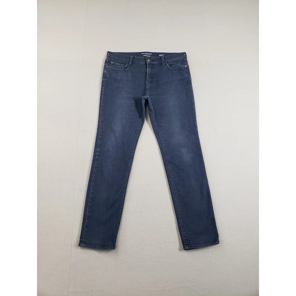 Banana Republic Men Jean 33X32 Blue Denim Slim Straight Leg Mid Rise Stretch‎